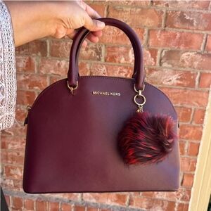 Michael Kors Emmy Large Chic Maroon Satchel Bag